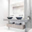 Lavabo de salle de bain vasque rond fait à la main gris pierre L 16 po x l 16 po x H 5 po Ravenna