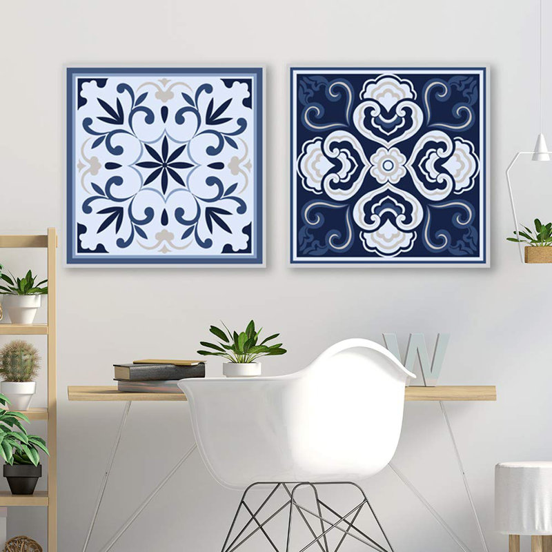 Ensemble de 2 impressions sur toile tendues Mandala, H 24 po x l 48 po x P 1,5 po