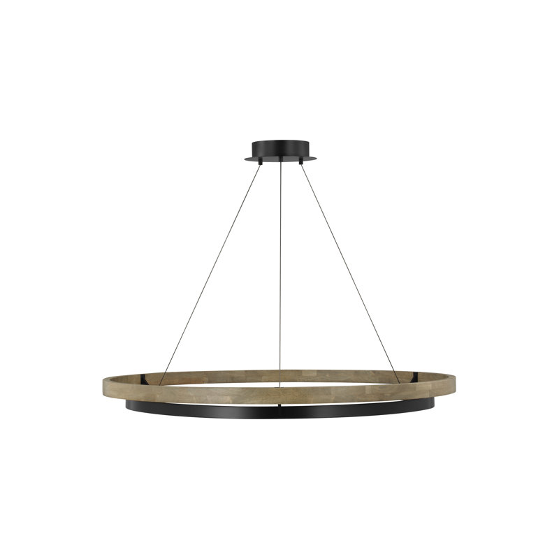 Grace 1 - Light LED Chandelier, Matte Black, 3.8" H x 48" W x 48" D, Gray