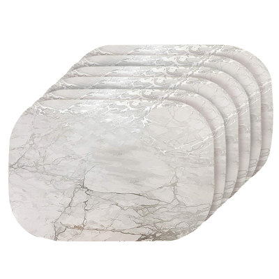Placemats Dining Table Mat Table Decor Washable Non Slip Marble Oval 12 X 18