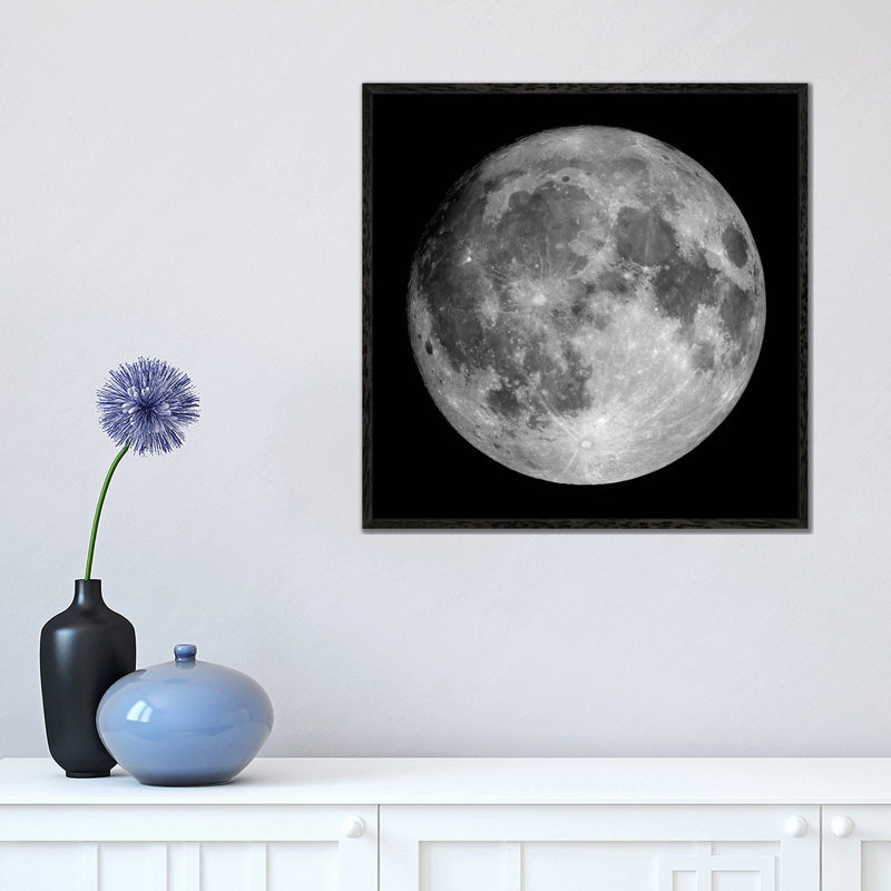 Full Moon by Roth Ritter - Print on Canvas, 45.72 cm H x 45.72 cm W, Black Framed