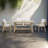 5 Piece Wooden Outdoor Dining Set With Cushions, Natural Eucalyptus Wood