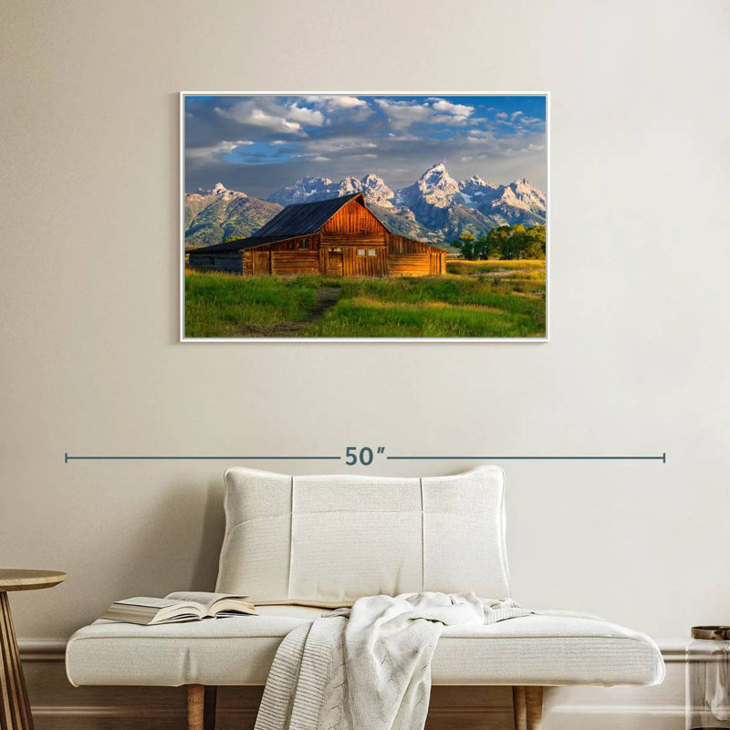 Parc national de Grand Teton, Wyoming, 37 po x 25 po, Cadre flottant blanc