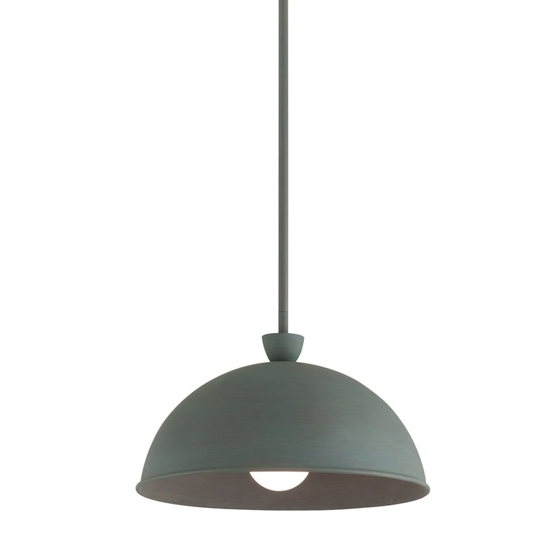 Grand luminaire suspendu 1 lumière Schuetz, Blanc gesso, H 8 po x l 14 po x P 14 po