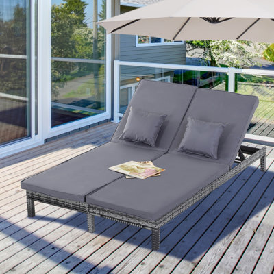 Gennett Long Reclining Double Chaise with Cushions