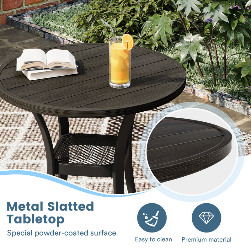 Ensemble repas extérieur pour 2 personnes, Gris foncé / gris anthracite