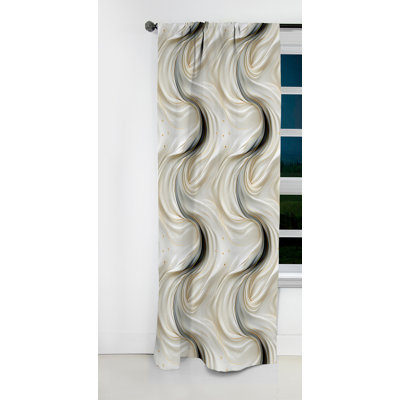 Glamorous Gold And White Marble Pearl Opulence I - Abstract Marble Blackout Curtain - 1 Panels
