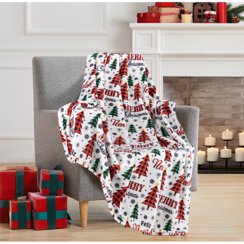 Jeté imprimé 50 po x 60 po Christmas Country Forest