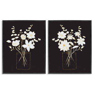 «Minimalist Flower Sketch in Jar», ensemble de 2 giclées encadrées par Nan