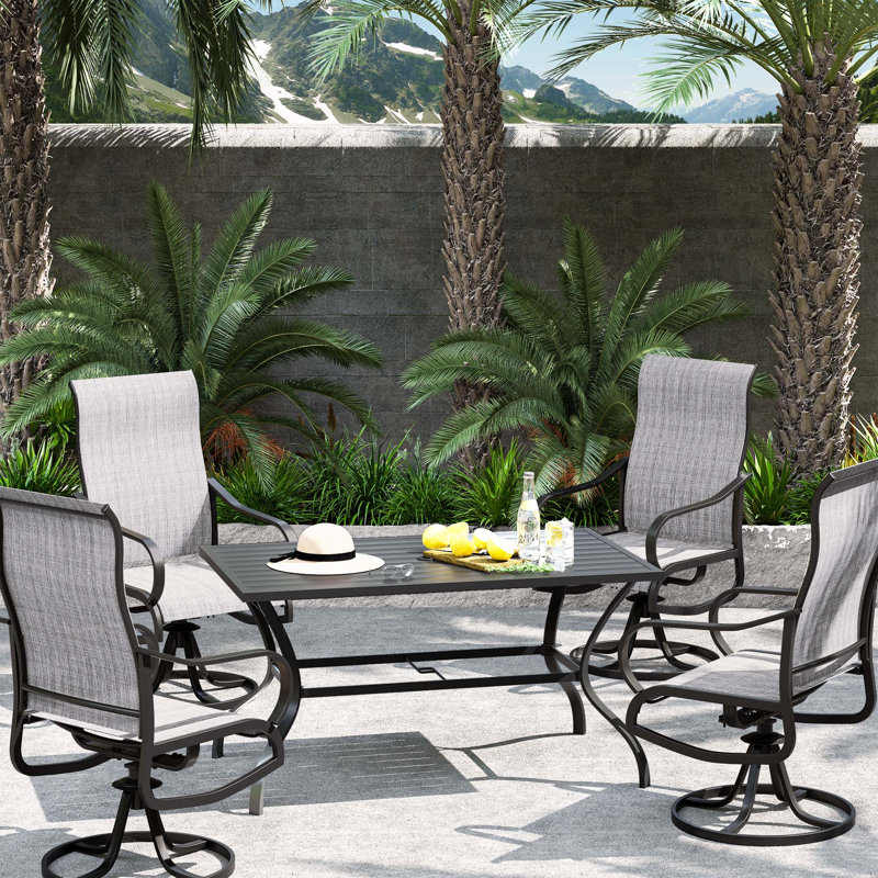Ensemble repas pour 4 personnes Lindie, gris, L 53 po x l 31 po x H 29 po