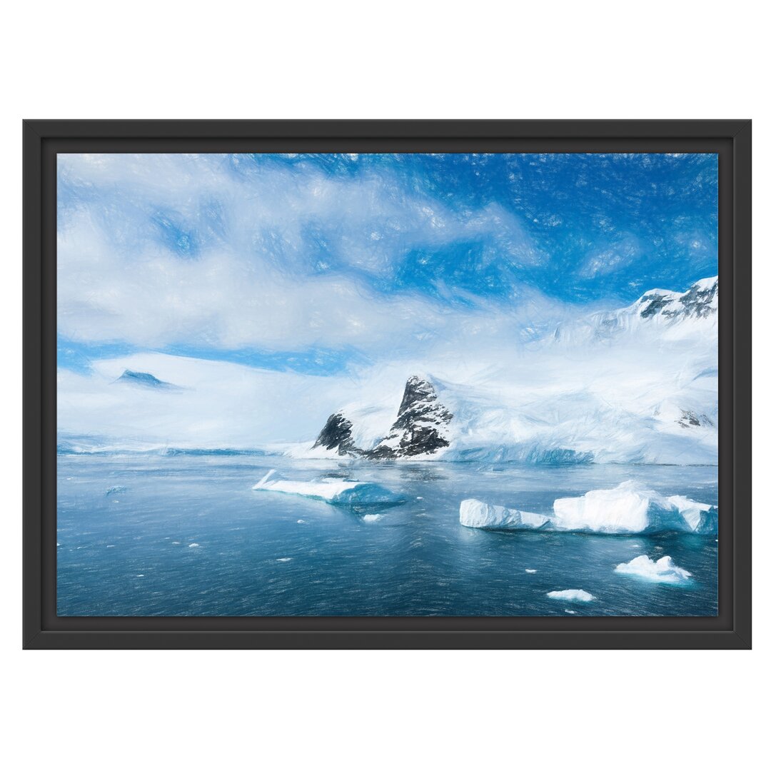 Gerahmtes Wandbild Winterlandschaft in der Antarktis