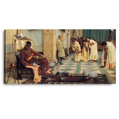 The Favourites of the Emperor Honorius (1883) by John William Waterhouse The World Classic Art Reproductions, Giclee Canvas Prints Wall Art for Home Decor, 36X18 inches