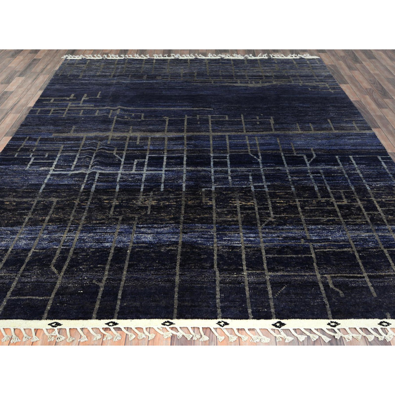 Traeshaun One-of-a-Kind 9' X 12'5" New Age Wool Area Rug Blue