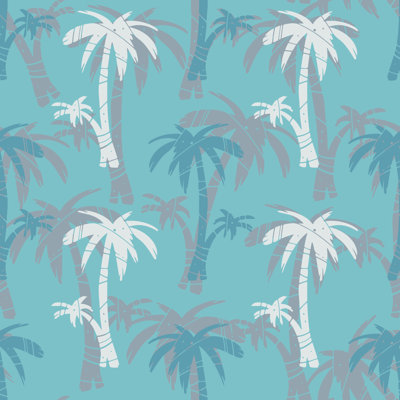 Pattern with palm trees 1 Piece Wrapped Canvas Wall Art
