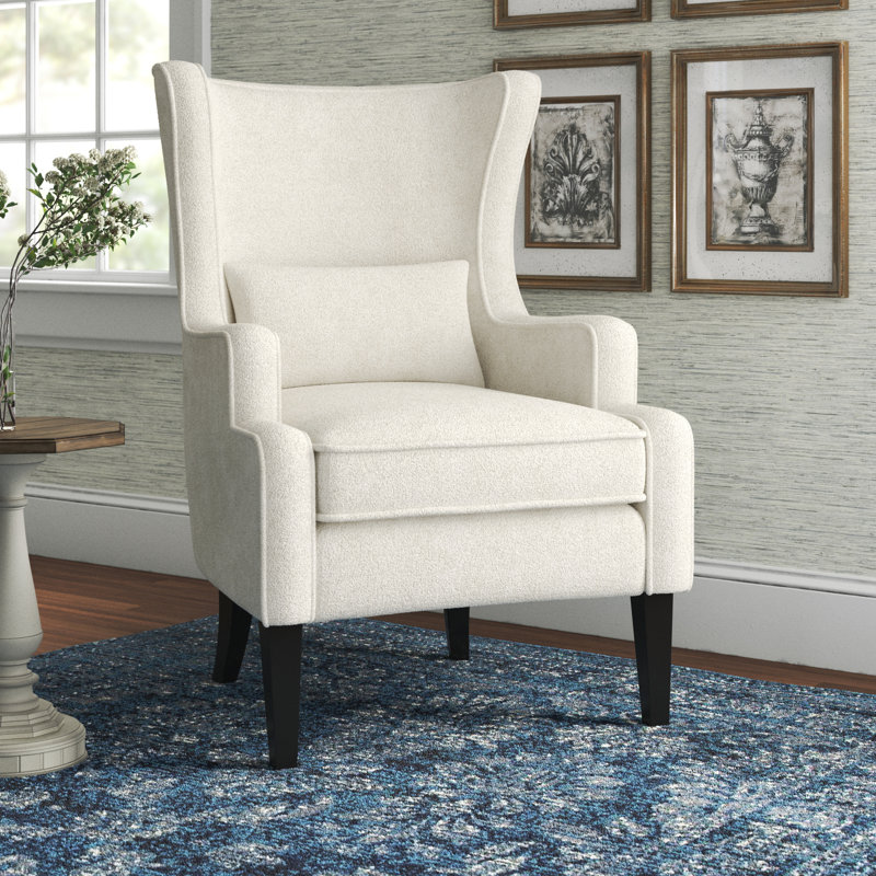 Radyn 31" Wide Fabric Wingback Chair, Opus Cream