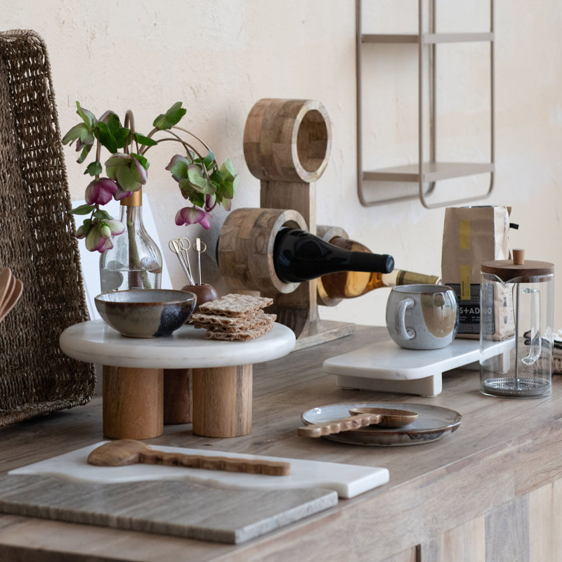 Mango Wood Circular Wine Rack