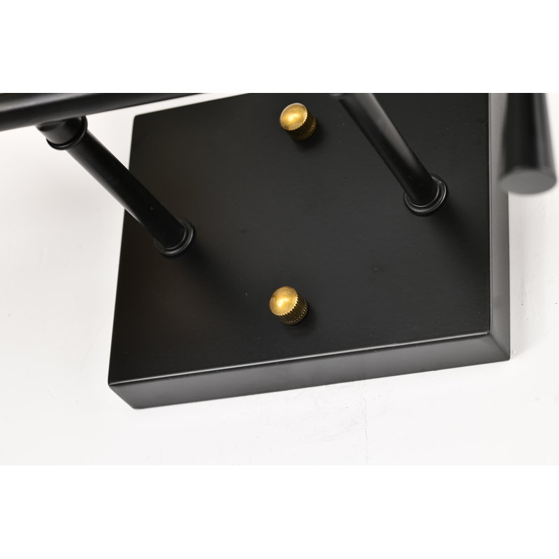 4 - Light Dimmable Vanity Light, Black/Antique Brass