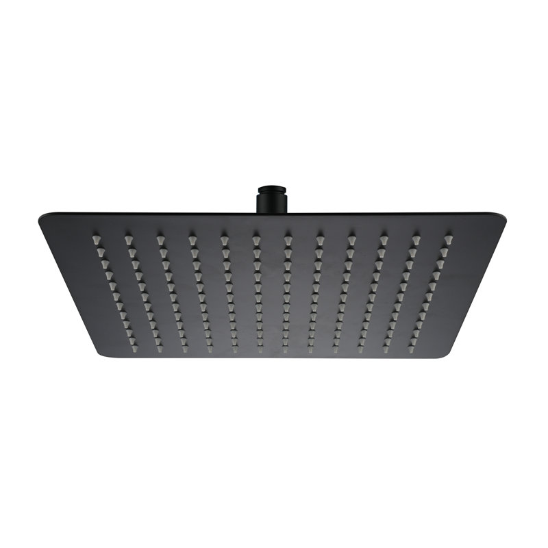 12" 304 Stainless Steel Rain Shower Head, Matte Black, Square