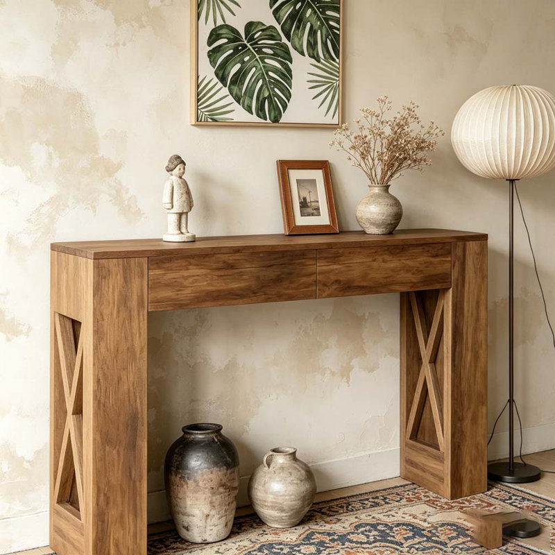 Table d'appoint, console spacieuse, table de canapé
