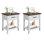 Ensemble de 2 tables de chevet avec tiroir et tablettes à 2 niveaux Farmhouse