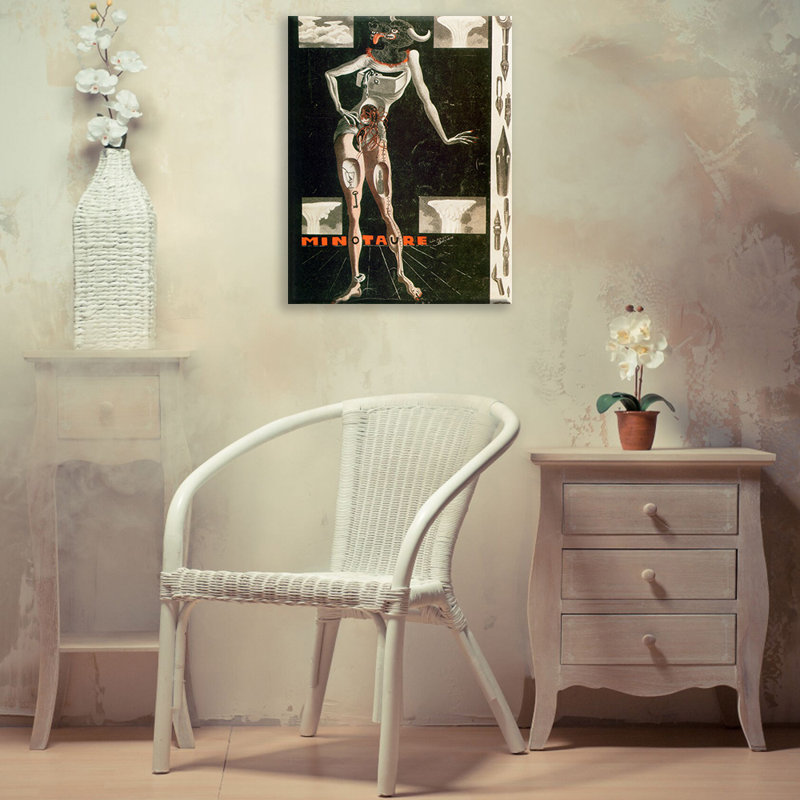 Toile tendue Minotaure par Salvador Dali, H 24 po x l 17 po