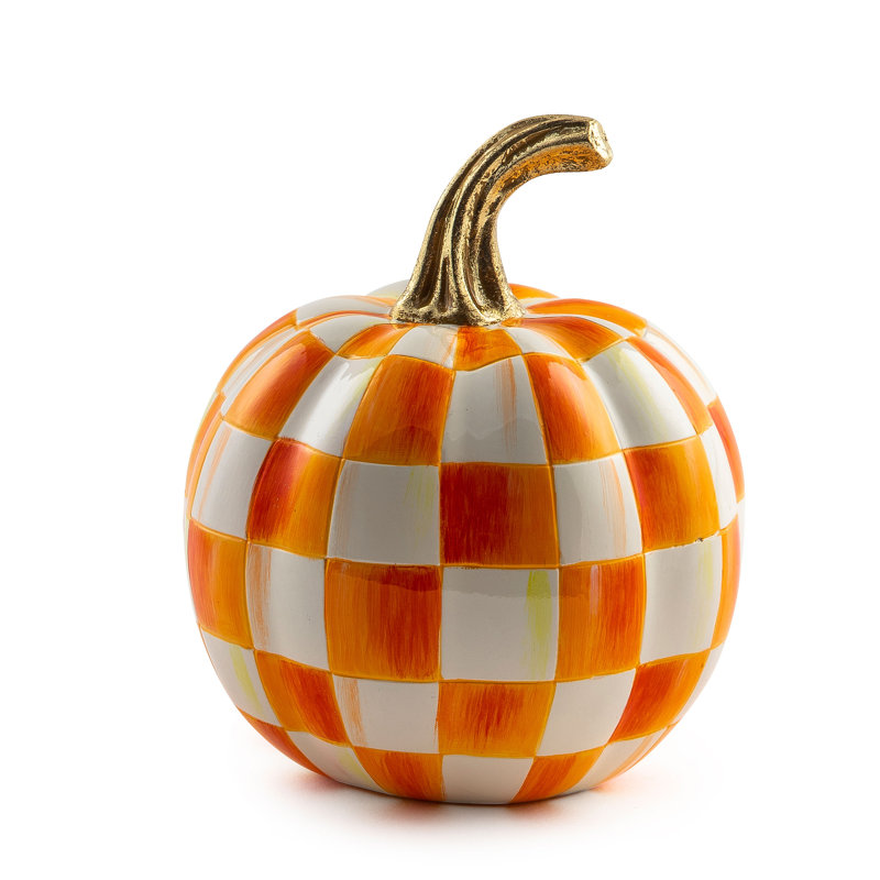Orange Check Mini Pumpkin