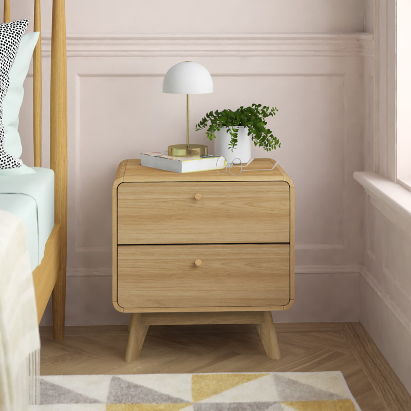 Maja 51cm W Bedside Table, Oak