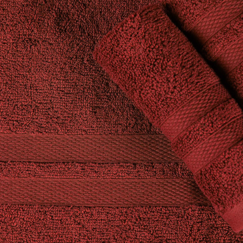 Charie Quick-Drying 3 Piece 100% Cotton Towel Set, Maroon