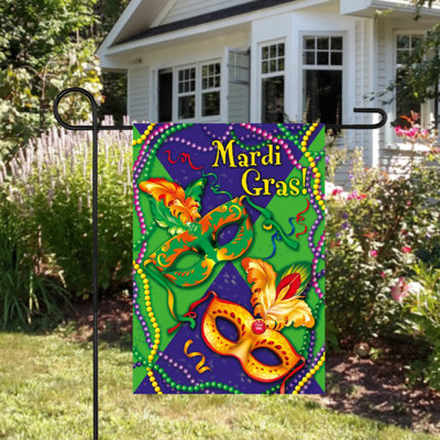 Drapeau de jardin Mardi Gras Billes 18 po x 12,5 po