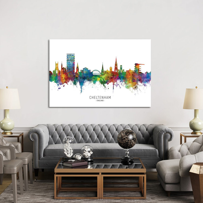 Cheltenham England Skyline by Michael Tompsett - Wrapped Canvas Painting, 152.5 cm H x 101.5 cm W