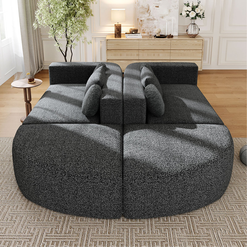 Canapé modulaire Boneless Couch, Bouclé noir