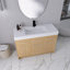 Meuble-lavabo autoportant de 48 po avec lavabo en résine, 2 portes à fermeture douce et 6 tiroirs à fermeture douce