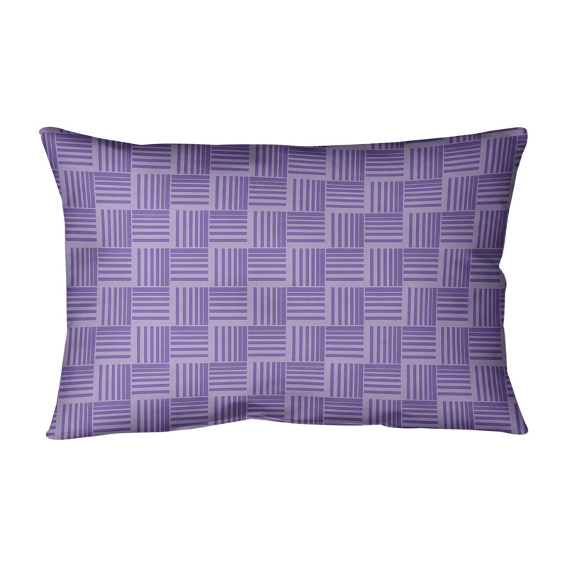 Coussin lombaire à rayures classiques Baskettressées, H 14 po x l 20 po, Pas de bourre, Violet