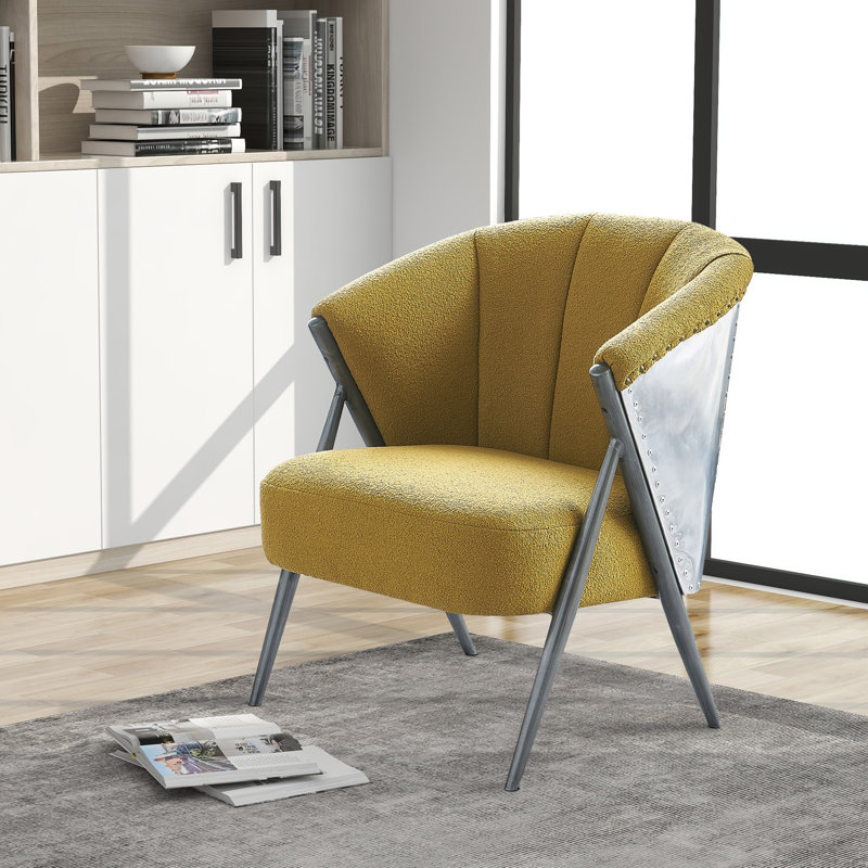 Fauteuil demi-tonneau 26,75 po, Polyester brun