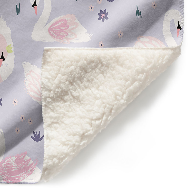  Couverture Swans, 68 po x 80 po, Mauve clair