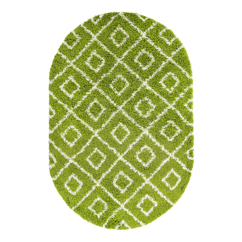 Geometric Indoor Rug, Oval 5'3" x 8'