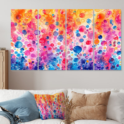 Pink Blue Aquariums Bubbles I - Aquariums Wall Art Print Set