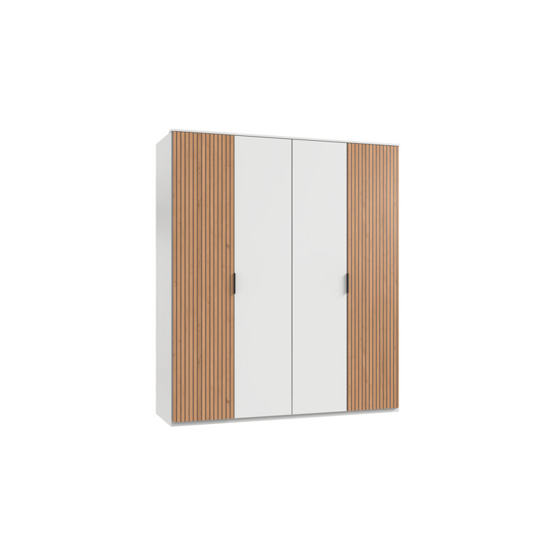 Nakeena 4 Door Manufactured Wood Wardrobe, Wood/White