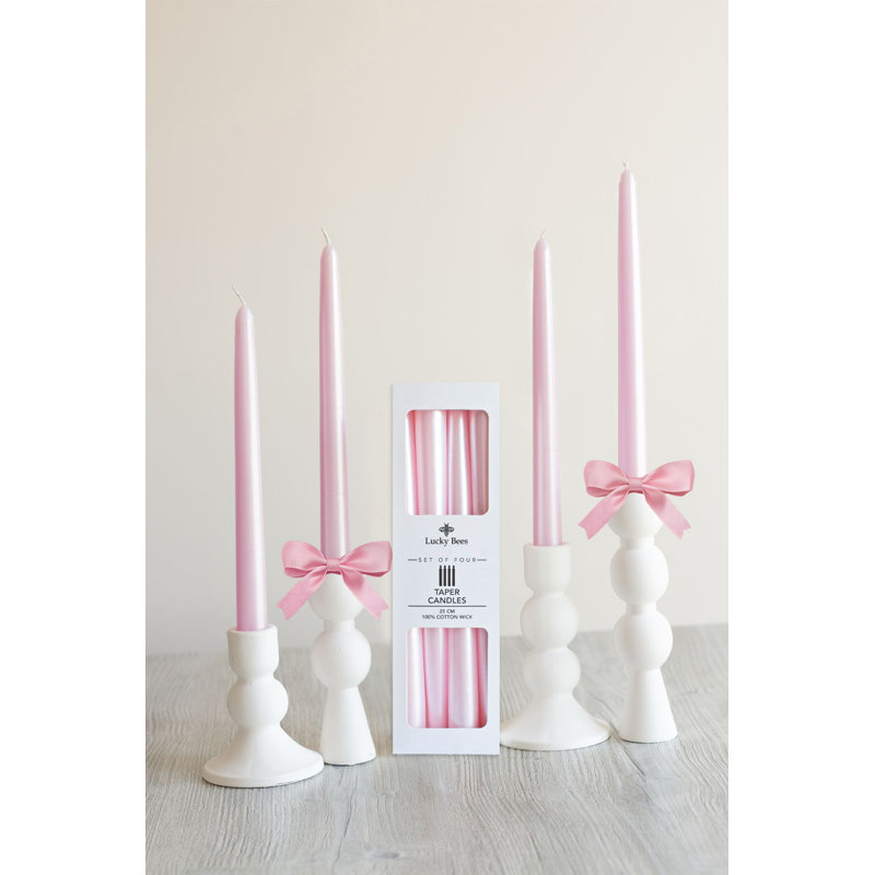 Ensemble de bougies élégantes non parfumées (4 pièces), rose, 3,9 x 9,8 pouces | 100% cire de paraffine avec mèches de coton | Conception sécuritaire, parfaite pour la décoration intérieure, les événements et les cadeaux | Éloignez-vous de la chaleur et des flammes nues