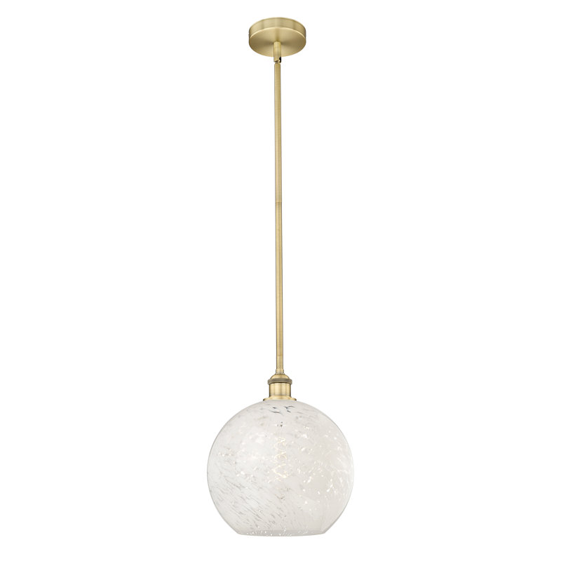 Luminaire suspendu 1 lumière Ivana, Laiton brossé, H 13 po x l 12 po x P 12 po