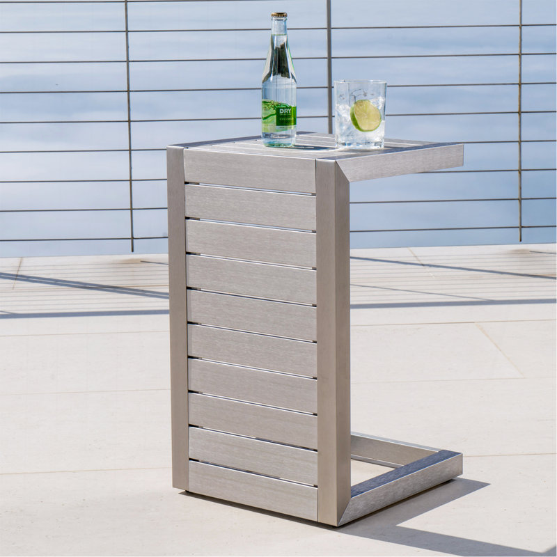 C-Shaped Table, Silver