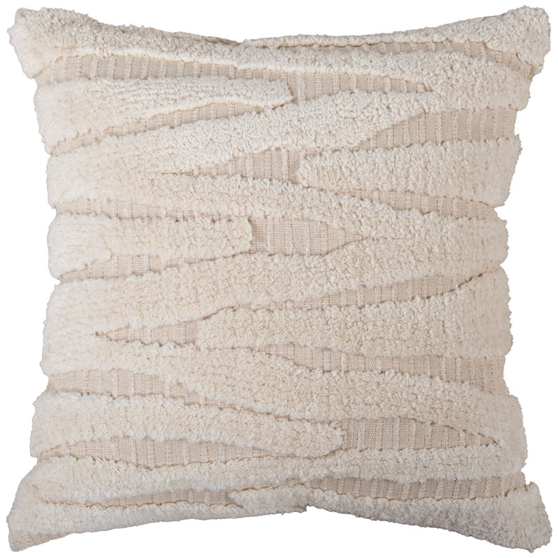 100% Cotton Throw Pillow, Polyester, Natural