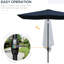 Parasol de patio bleu rectangulaire 6,5 pi x 10 pi Voja