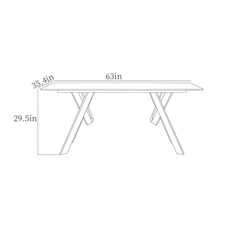 Table de salle à manger Simple Simple, H 29,5 po x L 63 po x l 35,4 po