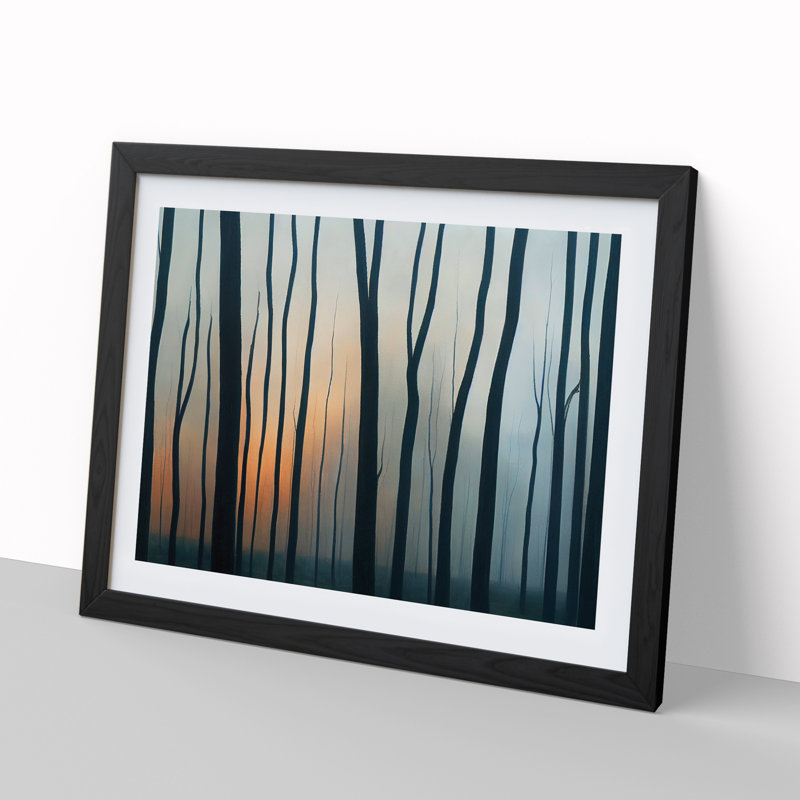 Enchanting Winter Forest - Single Picture Frame Print, Black Framed, 46cm H x 64cm W x 2cm D