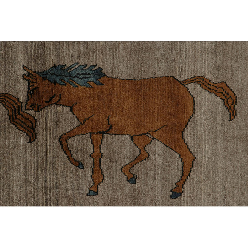 One-of-a-Kind 3'5" x 4'10" Hand Knotted Area Rug