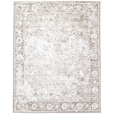 Wellington Hand Knotted Silk Oriental Area Rug in Mist