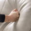 Causeuse-coussin standard en cuir véritable blanc crème-2042701379