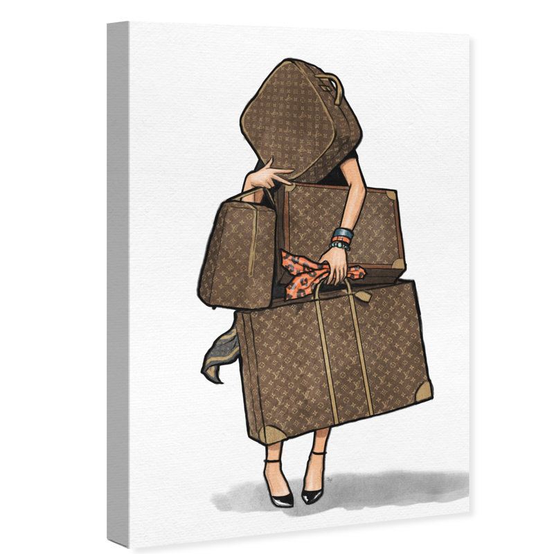 Fashion and Glam Brown and White Canvas Print