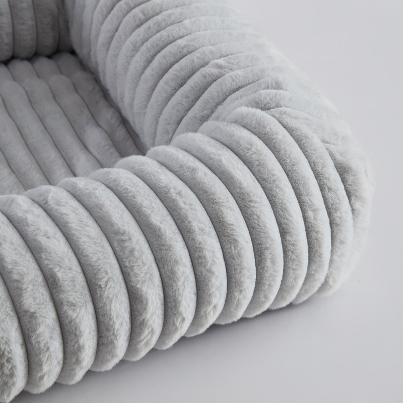 Long Sofa-style Small Grey Pet Bed 22"x18"x5", Grey, Small (5" H x 22" W x 18" D)